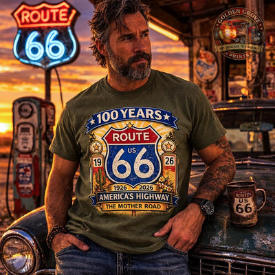 Route 66 100 Years Shirt | Route 66 Centennial Tee | Americas Highway Shirt | Vintage Route 66 Shirt | Mother Road Tee