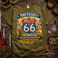 Route 66 100 Years Shirt | Route 66 Centennial Tee | Americas Highway Shirt | Vintage Route 66 Shirt | Mother Road Tee