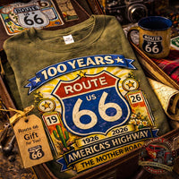 Route 66 100 Years Shirt | Route 66 Centennial Tee | Americas Highway Shirt | Vintage Route 66 Shirt | Mother Road Tee