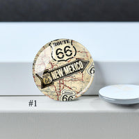 Route 66 Cabochon, New Mexcio Glass Dome, 100th Anniversary 10mm - 40mm Photo Paper Glass Dome, Image Glass Cameo Accessory -DN4448