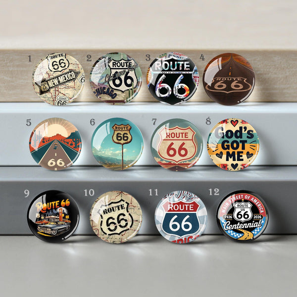 Route 66 Cabochon, New Mexcio Glass Dome, 100th Anniversary 10mm - 40mm Photo Paper Glass Dome, Image Glass Cameo Accessory -DN4448