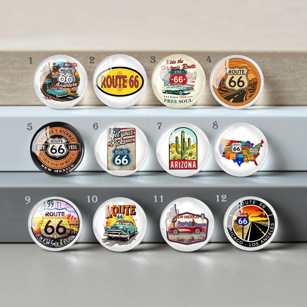 Route 66 Cabochon, New Mexcio Glass Dome, 100th Anniversary 10mm - 40mm Photo Paper Glass Dome, Image Glass Cameo Accessory -DN4447