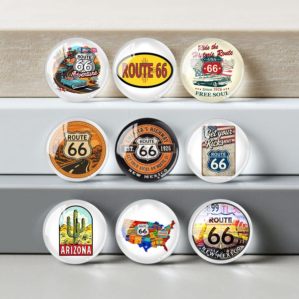 Route 66 Cabochon, New Mexcio Glass Dome, 100th Anniversary 10mm - 40mm Photo Paper Glass Dome, Image Glass Cameo Accessory -DN4447