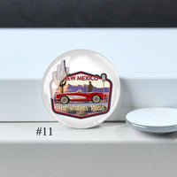 Route 66 Cabochon, New Mexcio Glass Dome, 100th Anniversary 10mm - 40mm Photo Paper Glass Dome, Image Glass Cameo Accessory -DN4447