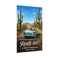 Route 66 Centennial Saguaro Cactus Desert Poster | Arizona Wall Decor