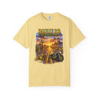 Route 66 Graphic Tee, Vintage Motorcycle Desert Road Trip Shirt