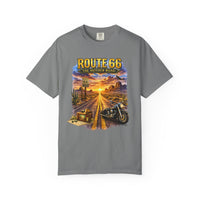 Route 66 Graphic Tee, Vintage Motorcycle Desert Road Trip Shirt