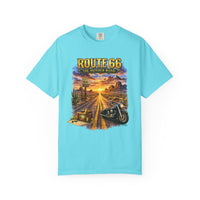 Route 66 Graphic Tee, Vintage Motorcycle Desert Road Trip Shirt