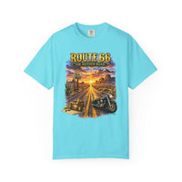 Route 66 Graphic Tee, Vintage Motorcycle Desert Road Trip Shirt