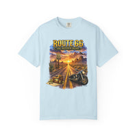 Route 66 Graphic Tee, Vintage Motorcycle Desert Road Trip Shirt