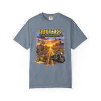 Route 66 Graphic Tee, Vintage Motorcycle Desert Road Trip Shirt
