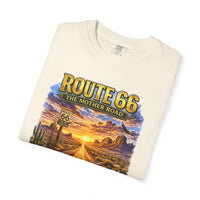 Route 66 Graphic Tee, Vintage Motorcycle Desert Road Trip Shirt