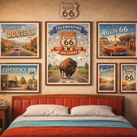 Historic Kansas Route 66 Poster, Vintage Road Trip Travel Art (Digital Download)