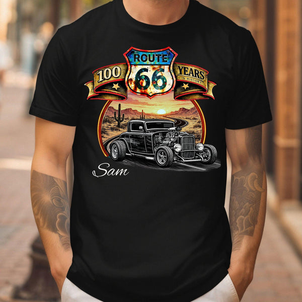 Route 66 T-Shirt, Personalized Classic Car Anniversary Celebration shirt
