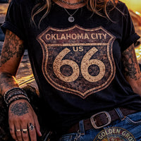 Oklahoma City Route 66 Shirt | Vintage Route 66 Tee | Retro Road Trip Shirt | Oklahoma Gift | Historic US 66 Travel Tee | Unisex Tee