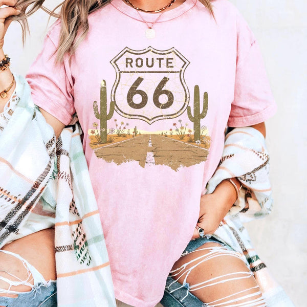 Route 66 Floral Shield 100 Years Anniversary T-Shirt | 1926-2026 Mother Road Vintage Tee