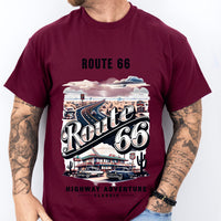 Route 66 Vintage T-shirt - Highway Adventure Road Trip Shirt, Retro Americana Travel Tee, Unisex, Classic Road Trip Gift,Gift for him/her
