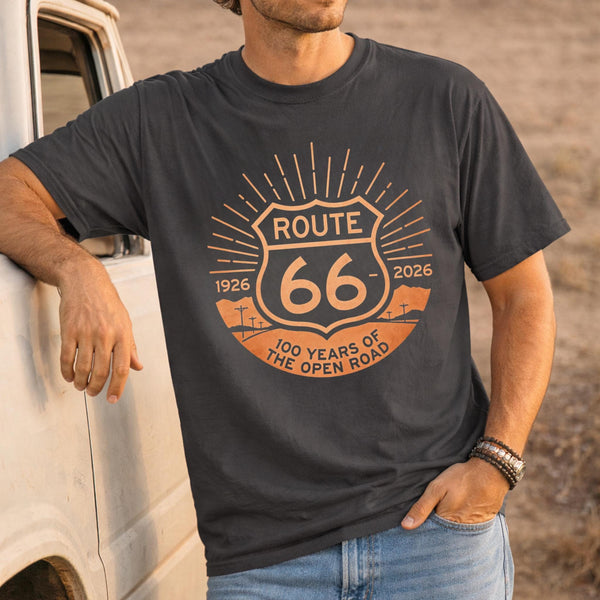 Route 66 100 Year Anniversary Shirt 1926-2026 Vintage Route 66 Tee America's Highway Road Trip Shirt Retro Travel T-Shirt