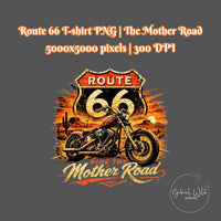 Route 66 Retro Biker T-shirt PNG, Vintage Centennial Americana Road Trip digital download, Men's Graphic, Classic Biker, Adventure Image