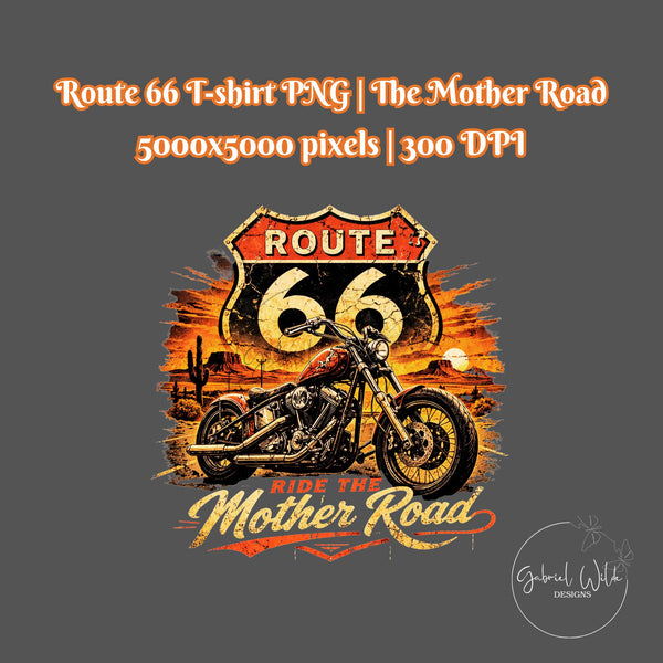 Route 66 Retro Biker T-shirt PNG, Vintage Centennial Americana Road Trip digital download, Men's Graphic, Classic Biker, Adventure Image