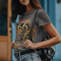 Route 66 Retro Biker T-shirt PNG, Vintage Centennial Americana Road Trip digital download, Men's Graphic, Classic Biker, Adventure Image