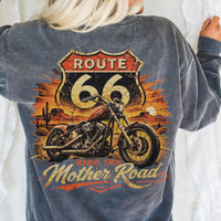 Route 66 Retro Biker T-shirt PNG, Vintage Centennial Americana Road Trip digital download, Men's Graphic, Classic Biker, Adventure Image