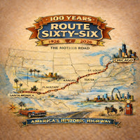 Vintage Route 66 Centennial Tote - 100 Year Anniversary Retro Mother Road Map Bag