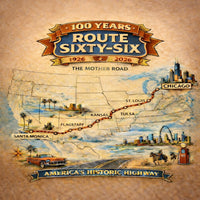 Vintage Route 66 Centennial Tote - 100 Year Anniversary Retro Mother Road Map Bag