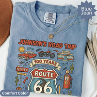 Custom Name Route 66 T-Shirts: Retro Road Trip Centenary, Classic Car Motorcycle Diner