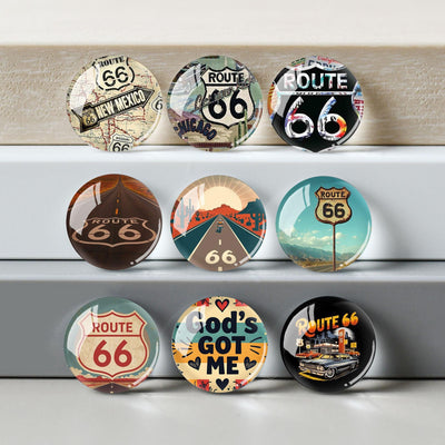 Route 66 Cabochon, New Mexcio Glass Dome, 100th Anniversary 10mm - 40mm Photo Paper Glass Dome, Image Glass Cameo Accessory -DN4448