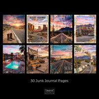 Travel Junk Journal Pages, American Road Trip Printables, Route 66 Digital Paper, Retro Desert Highway Vintage Travel Journal Kit