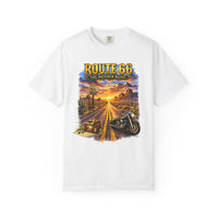 Route 66 Graphic Tee, Vintage Motorcycle Desert Road Trip Shirt
