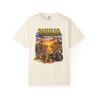 Route 66 Graphic Tee, Vintage Motorcycle Desert Road Trip Shirt