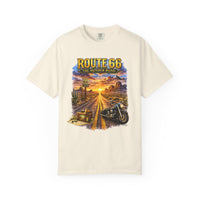 Route 66 Graphic Tee, Vintage Motorcycle Desert Road Trip Shirt