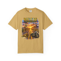 Route 66 Graphic Tee, Vintage Motorcycle Desert Road Trip Shirt