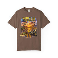 Route 66 Graphic Tee, Vintage Motorcycle Desert Road Trip Shirt