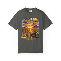 Route 66 Graphic Tee, Vintage Motorcycle Desert Road Trip Shirt