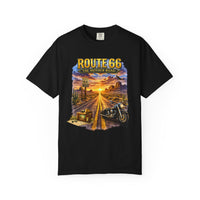 Route 66 Graphic Tee, Vintage Motorcycle Desert Road Trip Shirt