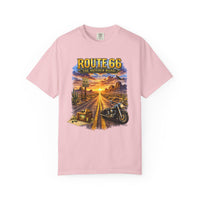 Route 66 Graphic Tee, Vintage Motorcycle Desert Road Trip Shirt