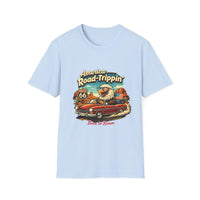 America Road-Trippin' Eagle Driving Vintage Car T-Shirt | Route 66 Graphic