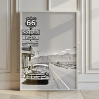 Route 66 Black and White Photo, American Road Trip Wall Art, Instant Download, Vintage Print, Photography Prints, Quality Photo Art Print