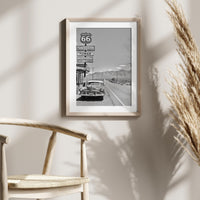 Route 66 Black and White Photo, American Road Trip Wall Art, Instant Download, Vintage Print, Photography Prints, Quality Photo Art Print