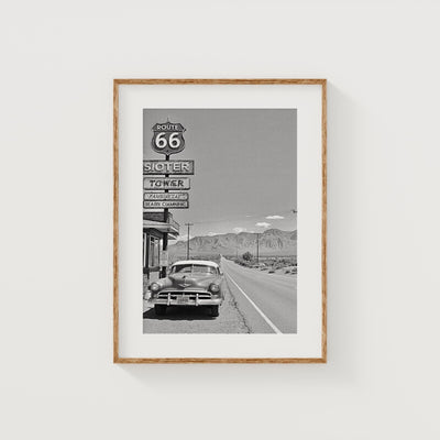 Route 66 Black and White Photo, American Road Trip Wall Art, Instant Download, Vintage Print, Photography Prints, Quality Photo Art Print