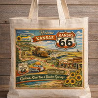 Historic Kansas Route 66 Poster, Vintage Road Trip Travel Art (Digital Download)