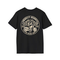 Route 66 America's Highway Motorcycle T-Shirt | The Mother Road Biker Gift | Unisex Biker Shirt