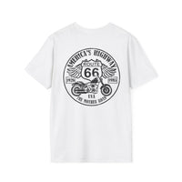 Route 66 America's Highway Motorcycle T-Shirt | The Mother Road Biker Gift | Unisex Biker Shirt