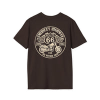 Route 66 America's Highway Motorcycle T-Shirt | The Mother Road Biker Gift | Unisex Biker Shirt