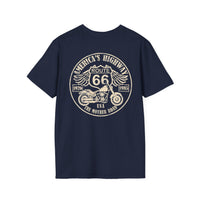 Route 66 America's Highway Motorcycle T-Shirt | The Mother Road Biker Gift | Unisex Biker Shirt