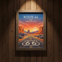 Route 66 Travel Print, Travel Poster, USA