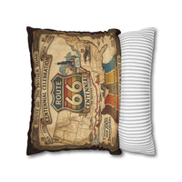 Route 66 Centennial Pillow | Vintage Roadtrip Map Centennial Celebration